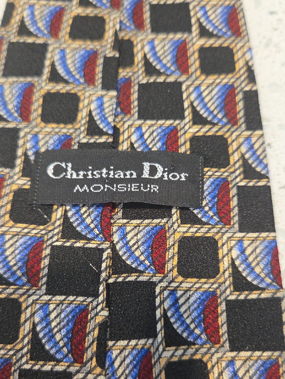 Christian Dior Monsieur Silk Tie Geometric Pattern - Picture 7 of 7